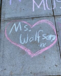 heart drawn around Ms Wolfson
